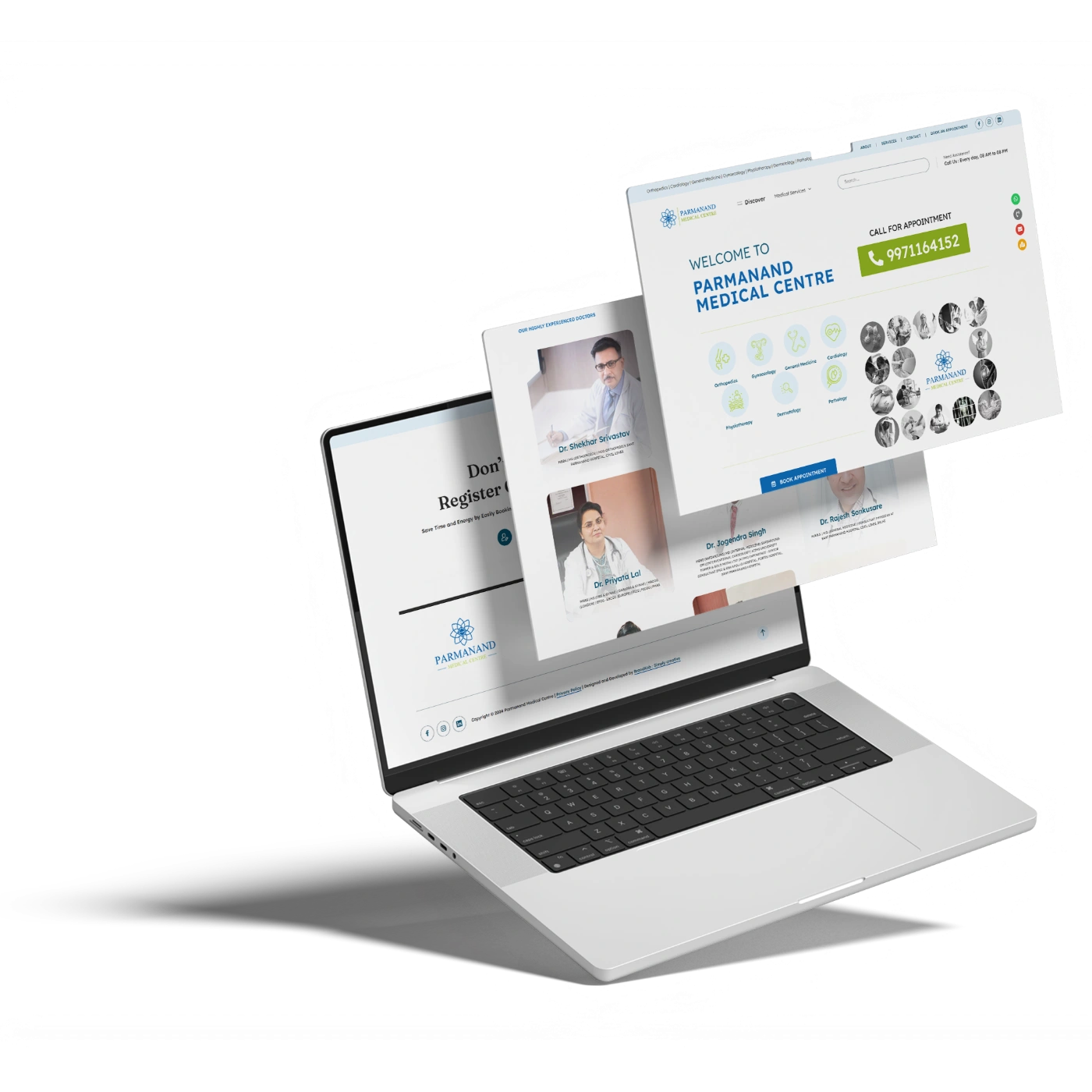 Website Design and Development of a Medical Centre - Parmanand Medical Centre - BrandKob Portfolio Image